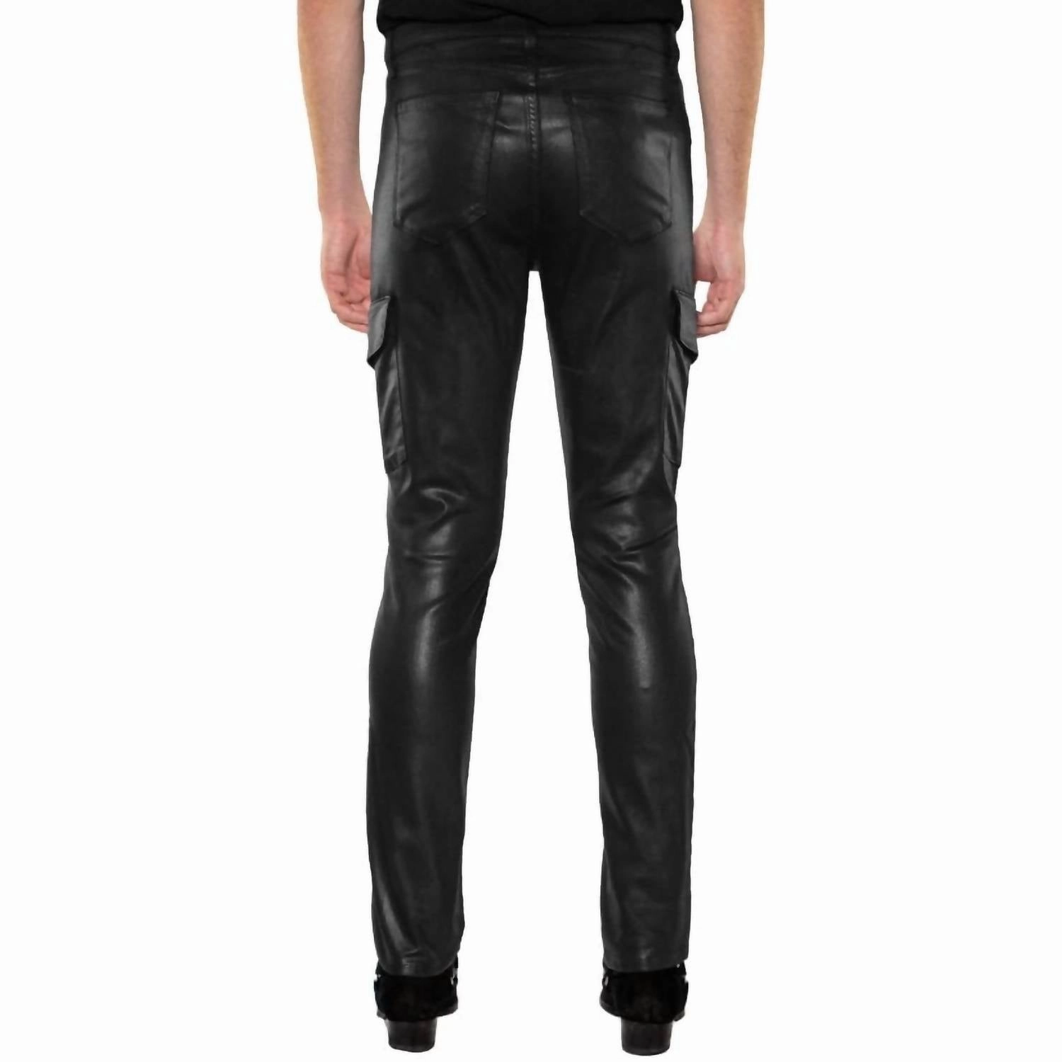 Preston Cargo Jean In Coated Noir