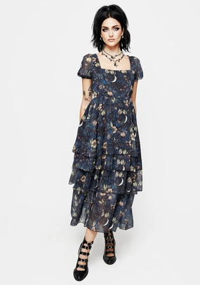 Primrose Floral Chiffon Layered Midaxi Dress Dresses Womens - beach dresses cheap