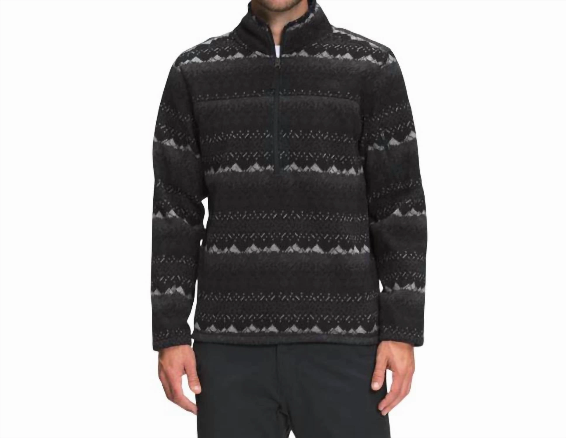 Print Gordon Lyons Classic 1/4 Zip Jacket In Tnf Black Landscape Knit Print