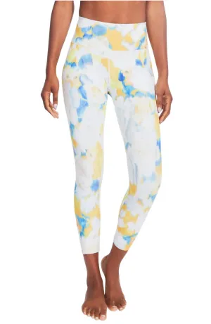 Printed Folded Waistband High Rise Leggings In Mellow Yellow Activewear Womens - yoga pants clearance