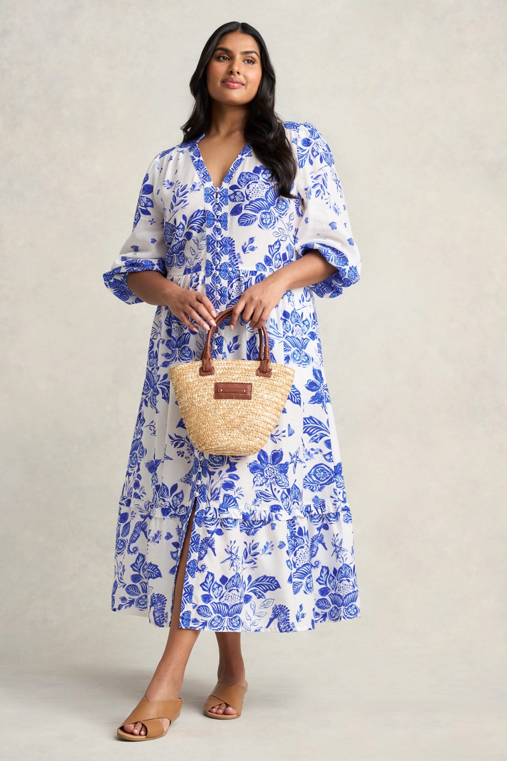 Printed Tiered Maxi Dress - Toile De Seaside