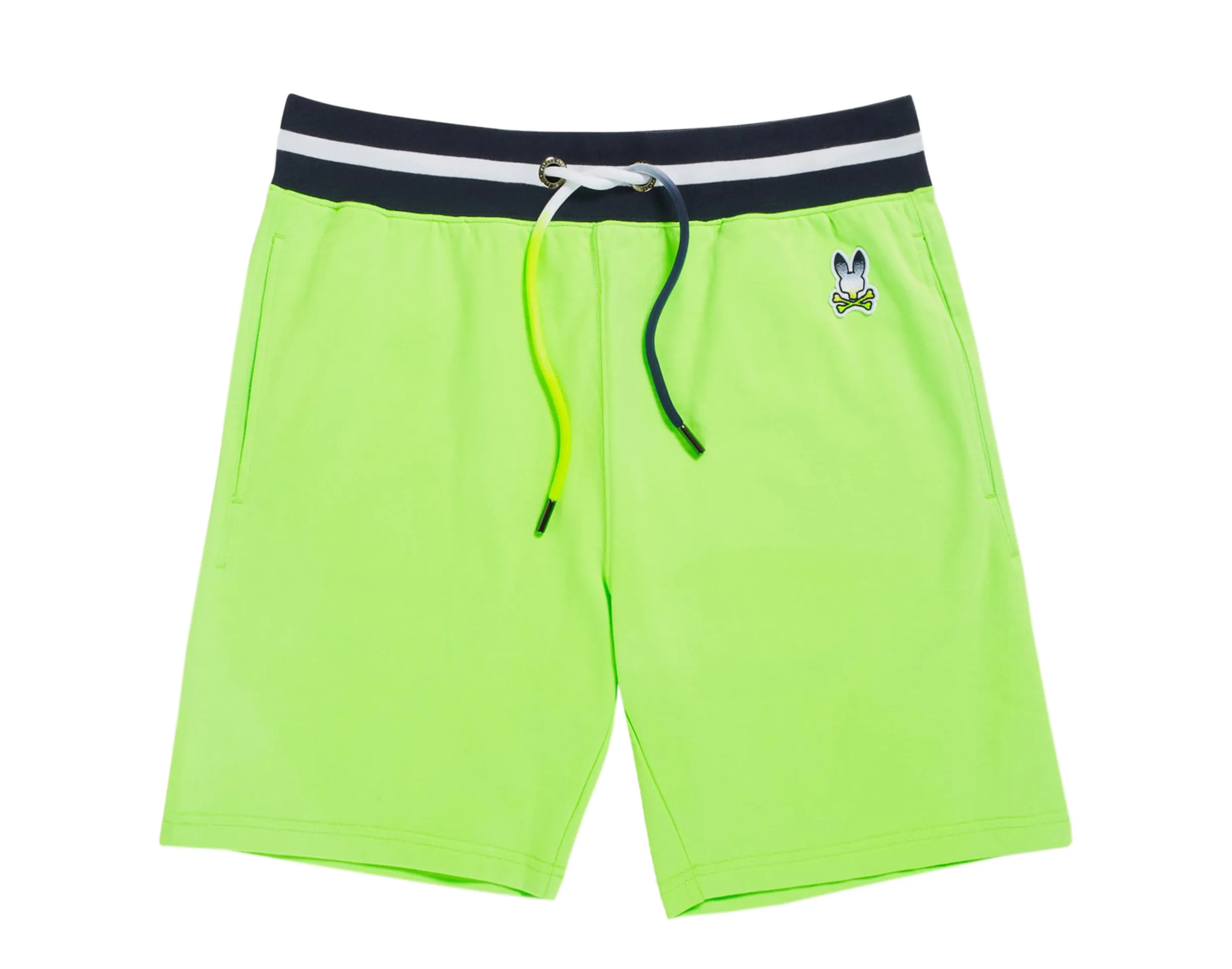 Psycho Bunny Clifton Electric Lime/Navy/White Men's Shorts B6R119N1FT-ELL