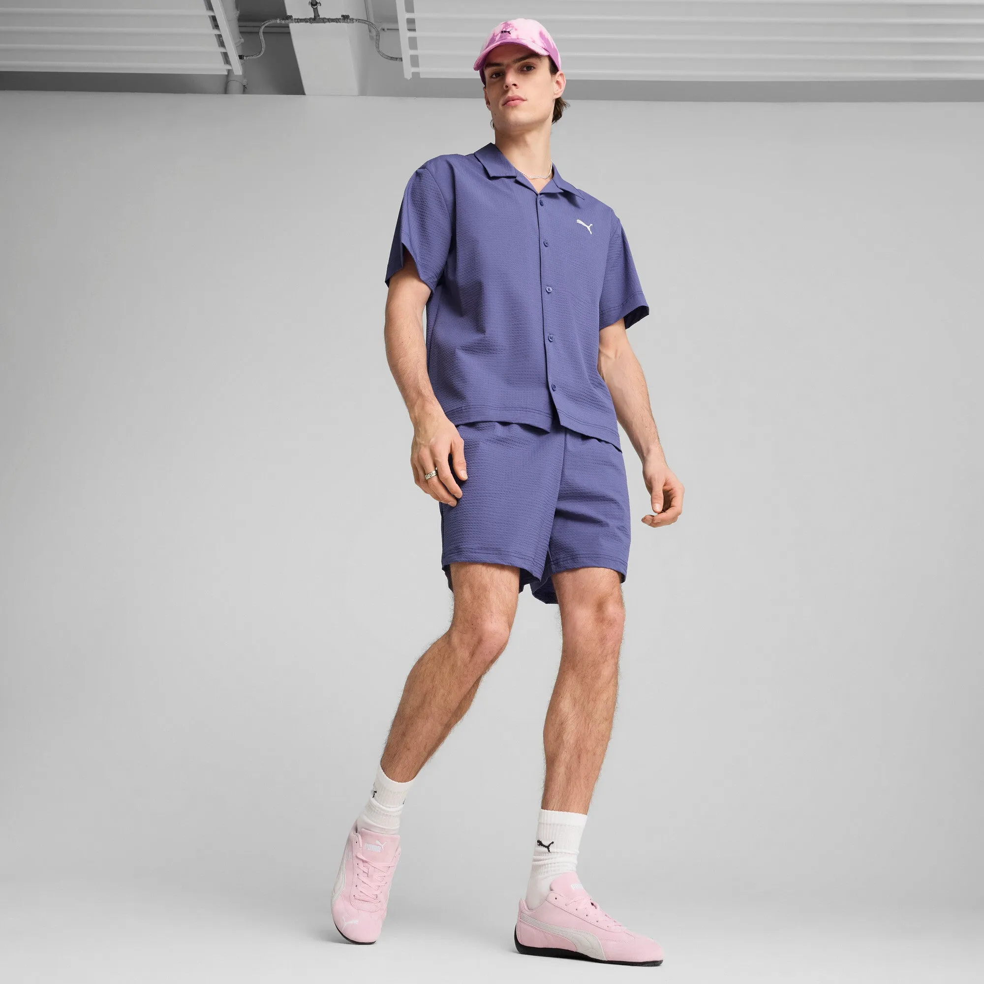 PUMA WARDROBE ESSENTIALS Men's Seersucker Relaxed 6" Shorts