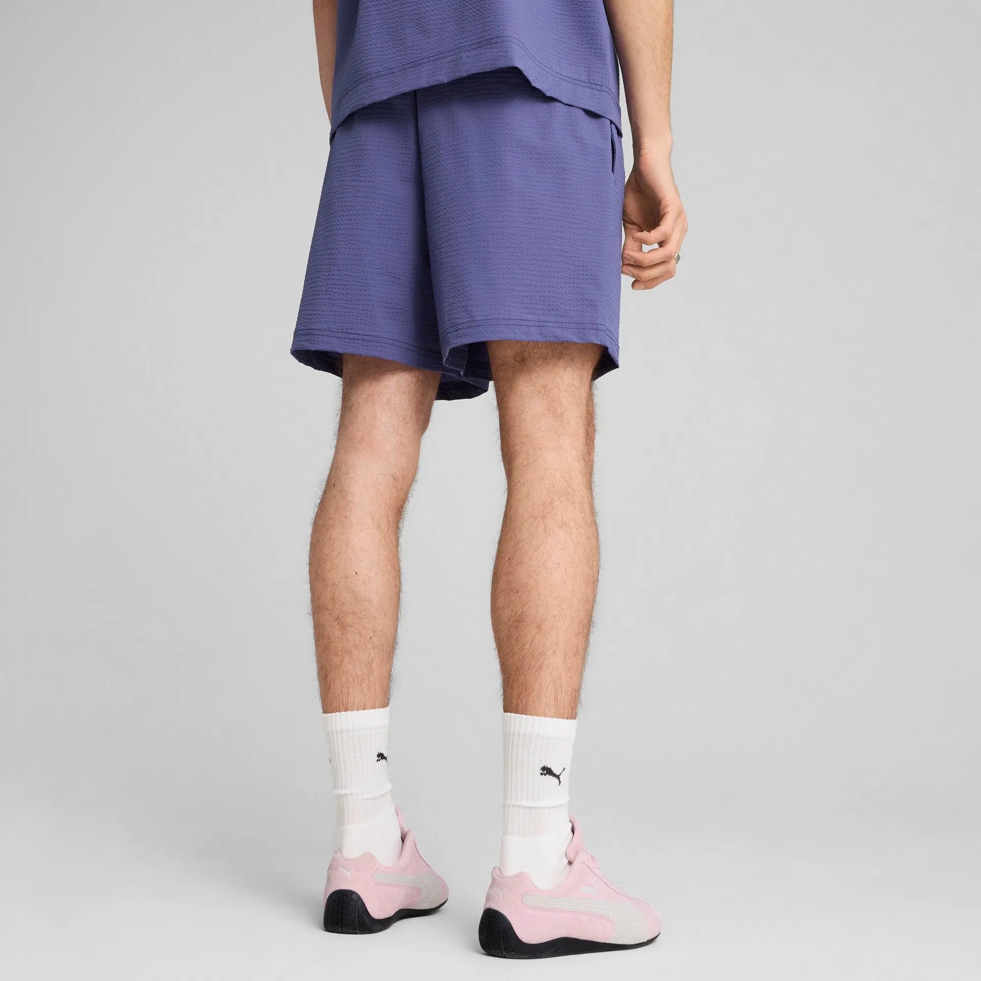 PUMA WARDROBE ESSENTIALS Men's Seersucker Relaxed 6" Shorts