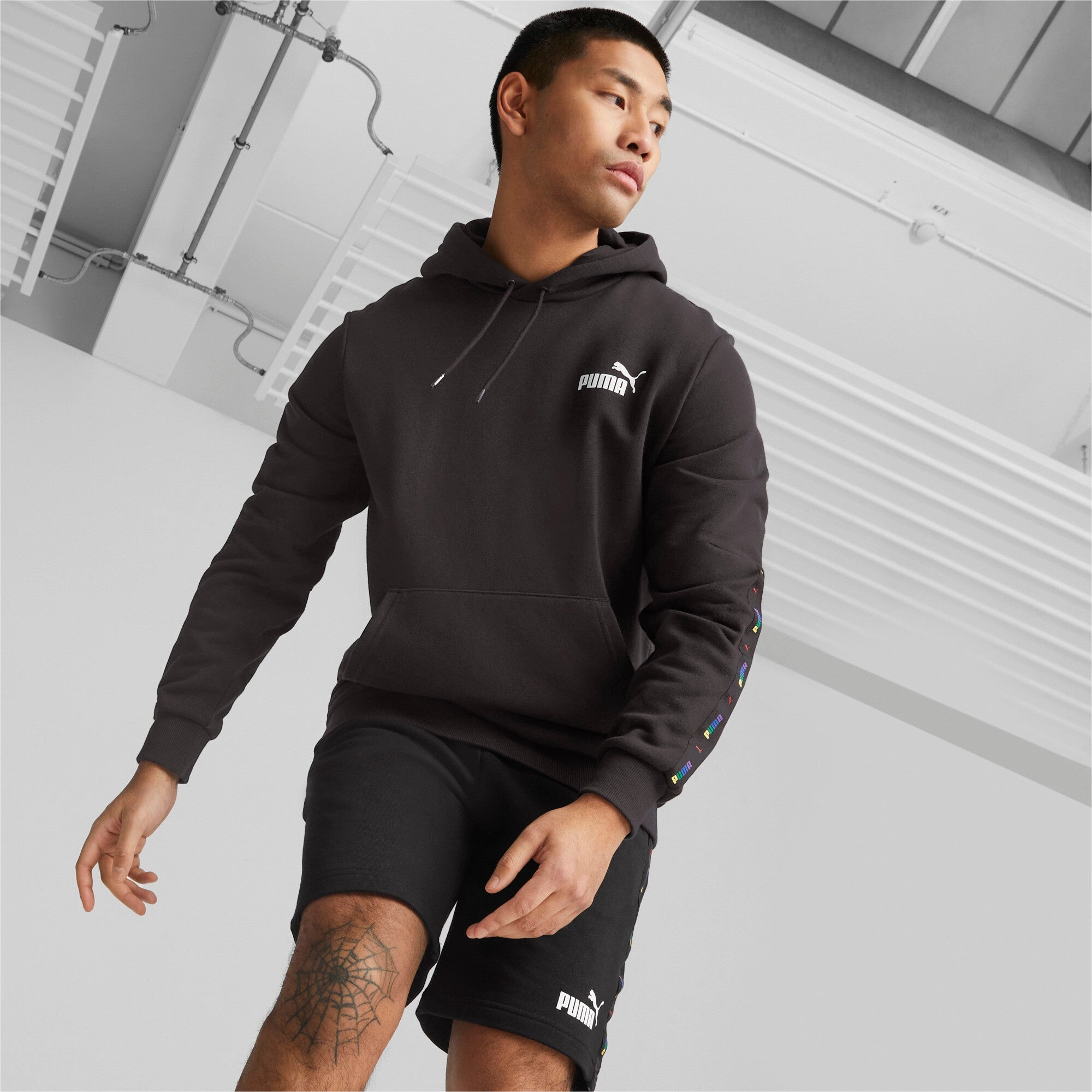 PUMA Men's Essentials Tape Love Is Love Hoodie