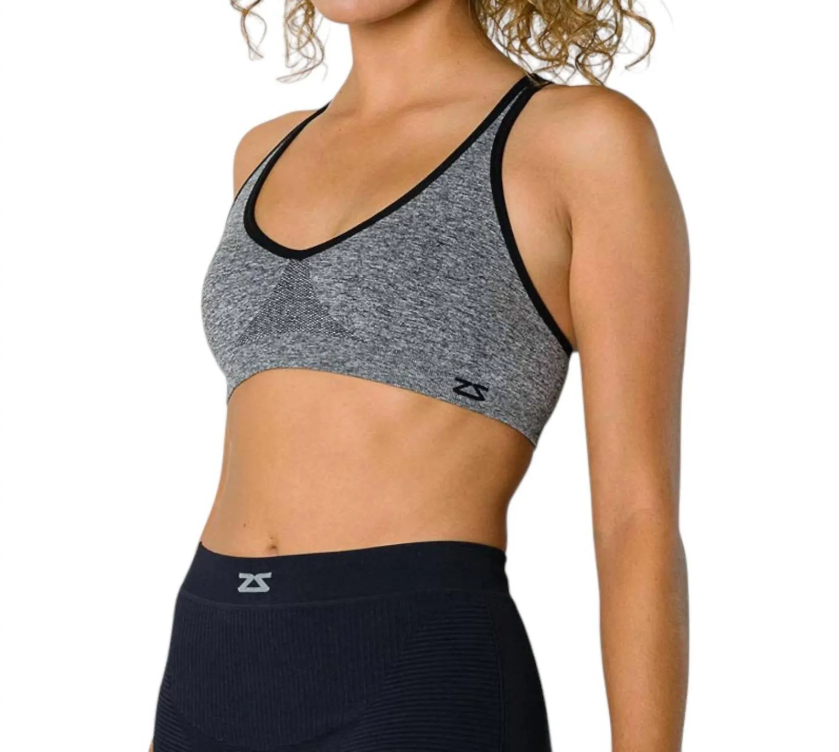 Racey Lux Sports Bra In Heather Grey