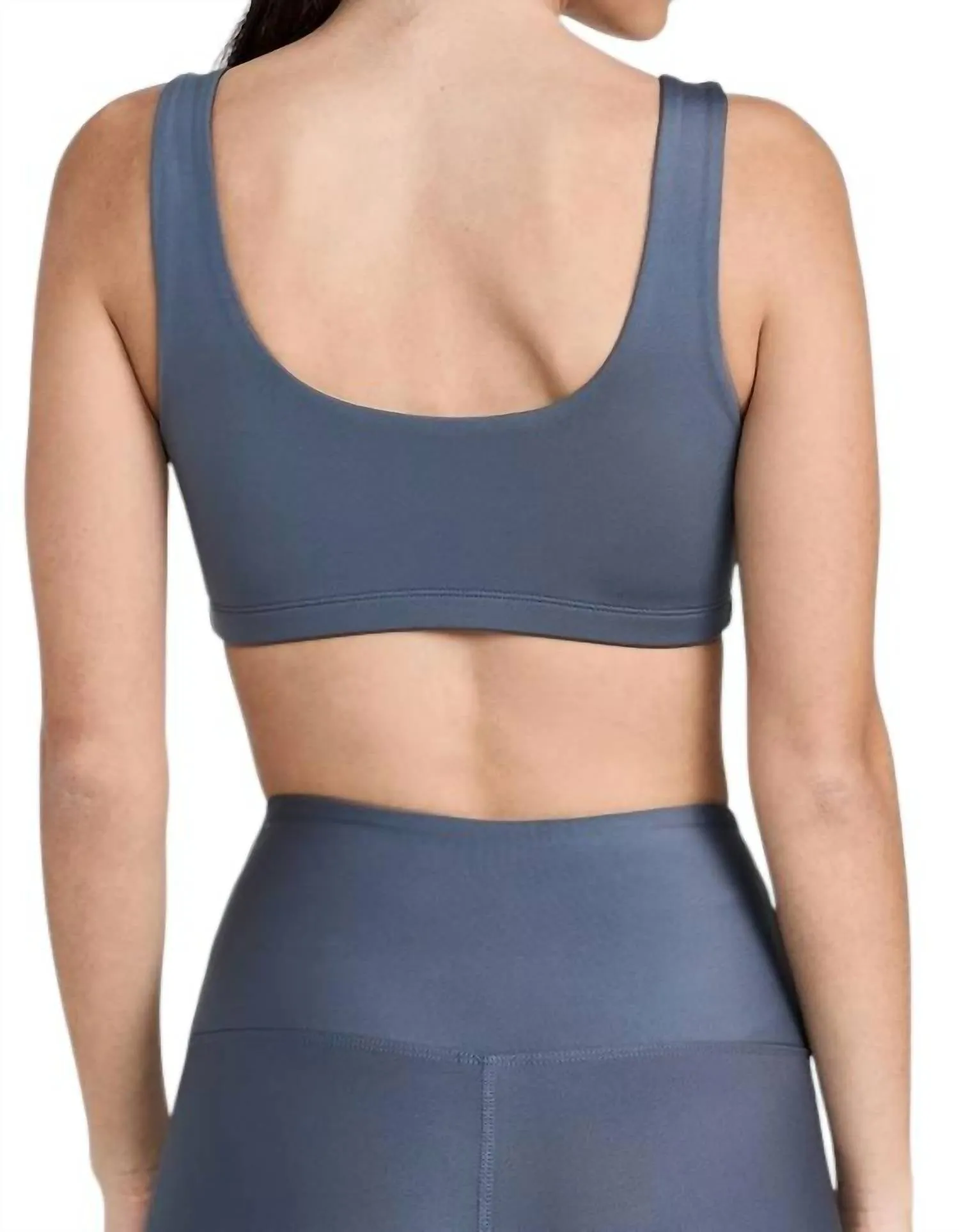 Recycled Scoop Bra In Steel Grey