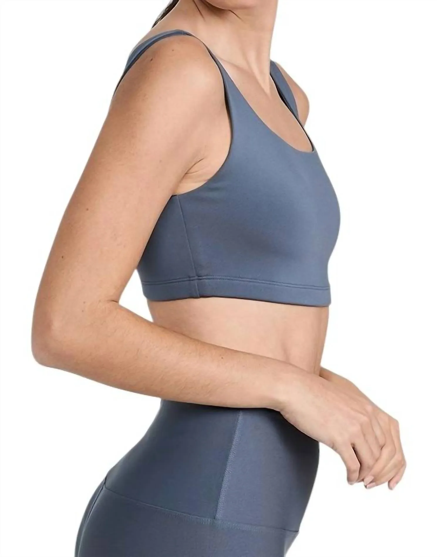 Recycled Scoop Bra In Steel Grey