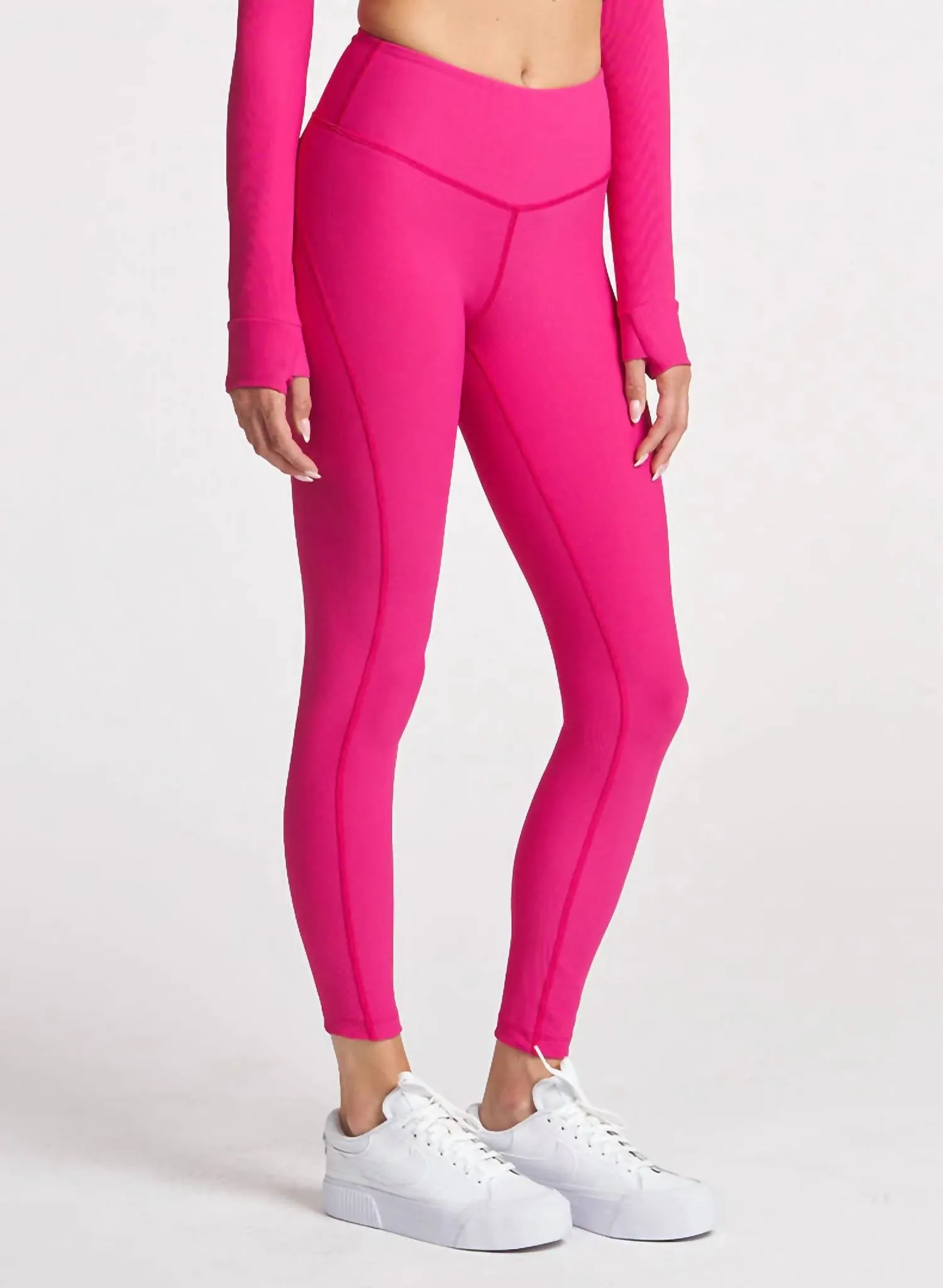 Refine Angled Waistband 7/8 Legging In Dragonfruit