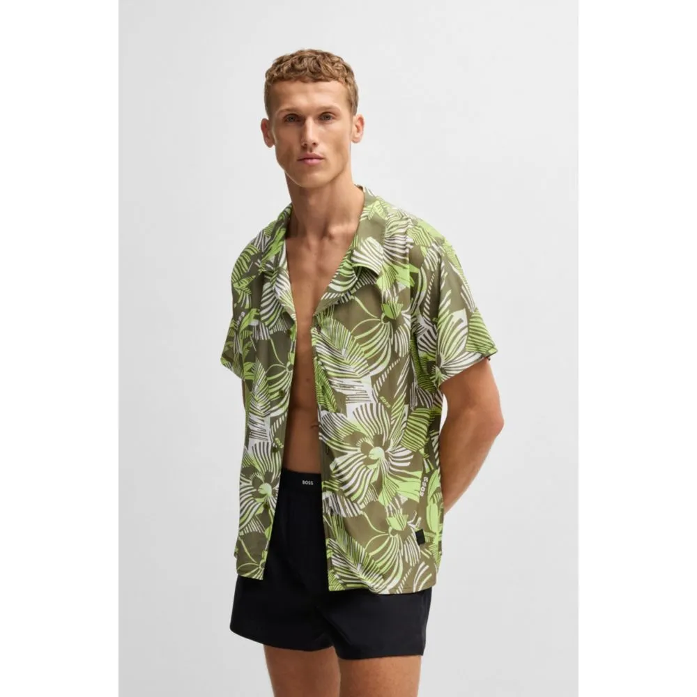 Regular-fit beach shirt with all-over print