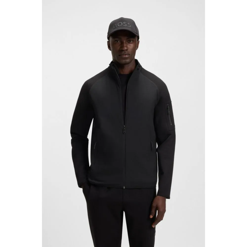 Regular-fit zipper-through sweatshirt with reflective details
