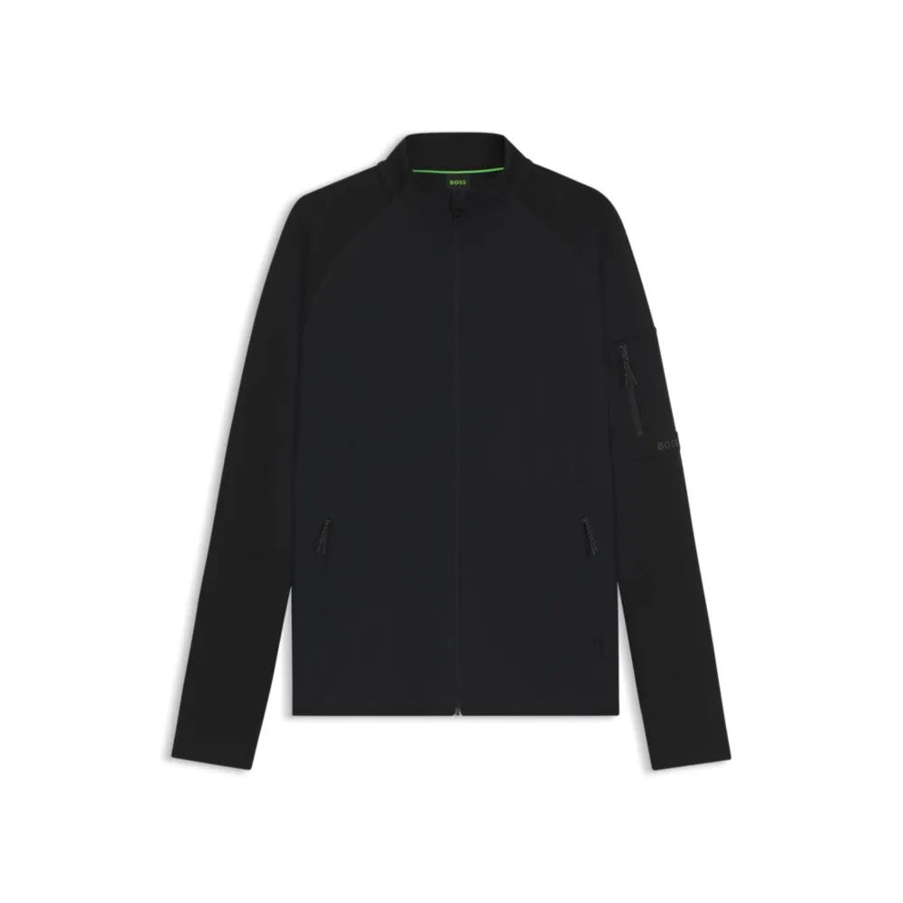 Regular-fit zipper-through sweatshirt with reflective details