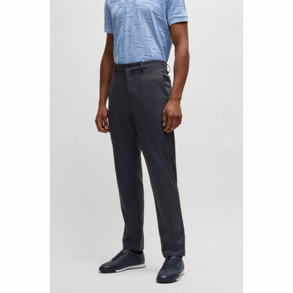 Regular-fit chinos with hidden drawcord and tapered leg