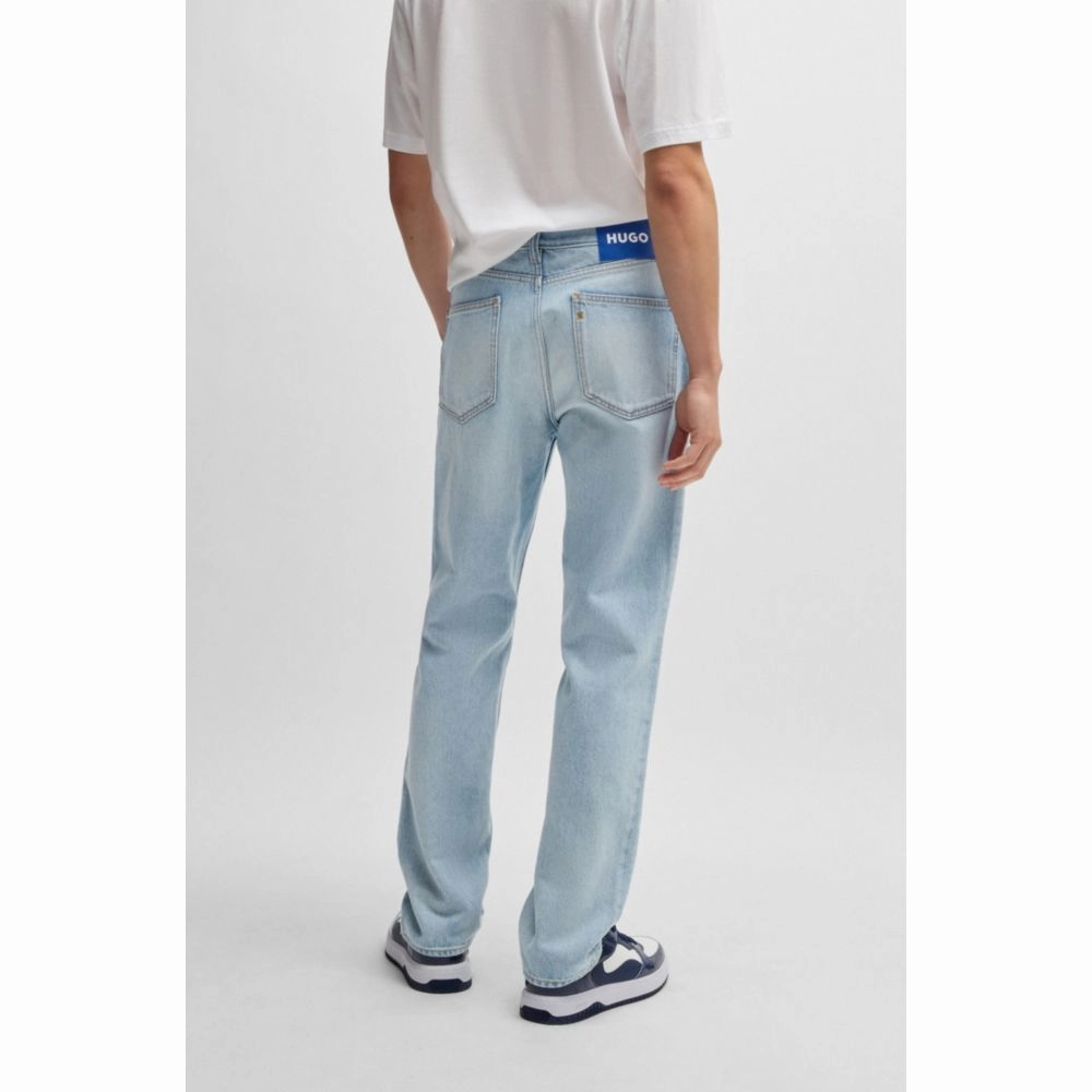 Regular-fit jeans in light-blue cotton denim