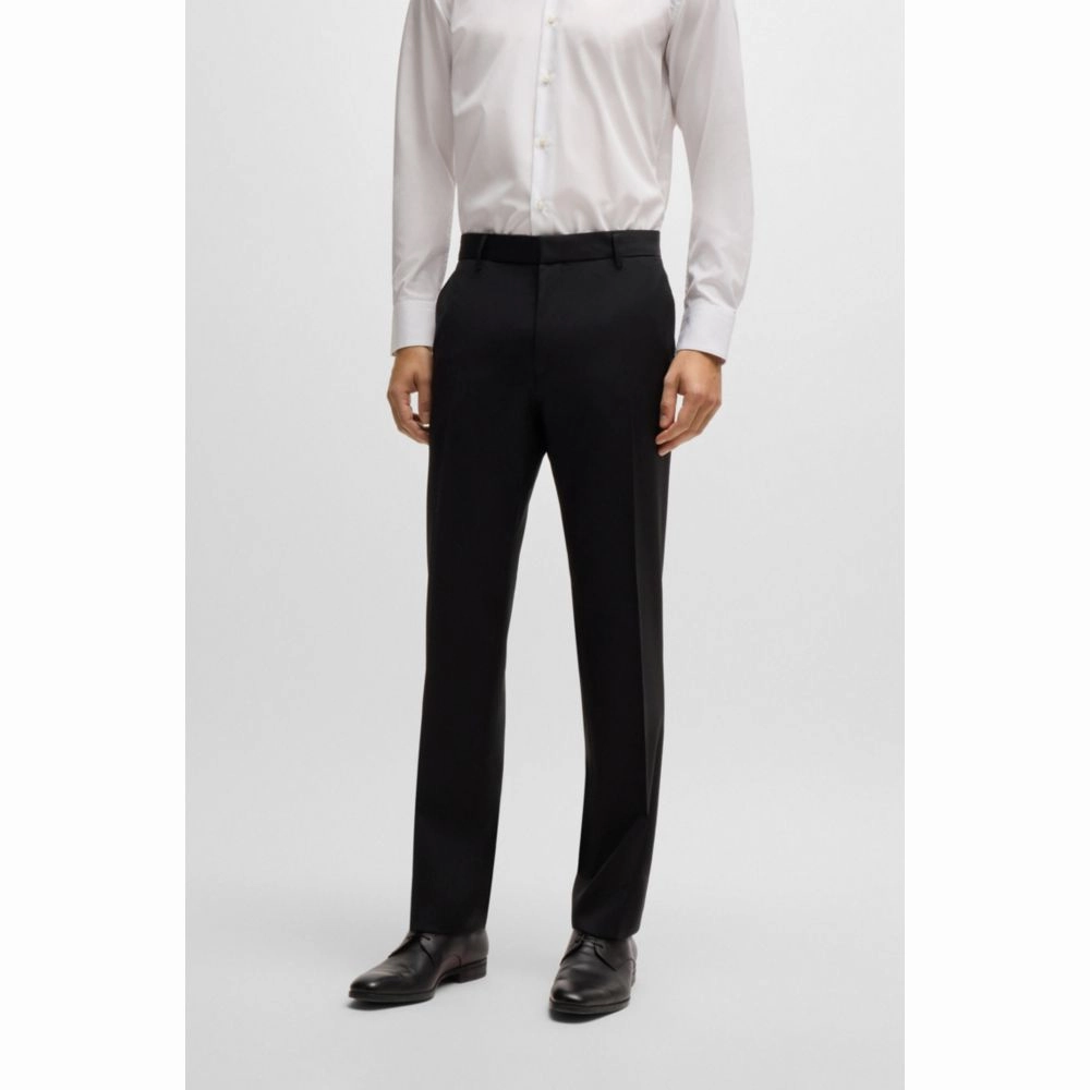 Regular-fit trousers in wool serge