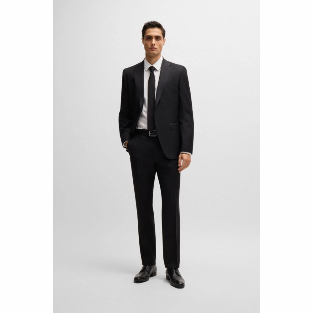 Regular-fit trousers in wool serge