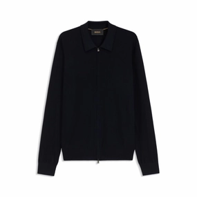 Regular-fit zip cardigan in wool knit cashmere sweaters sale