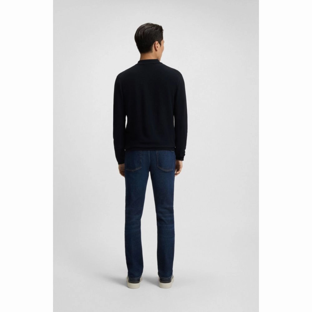 Regular-fit zip cardigan in wool knit