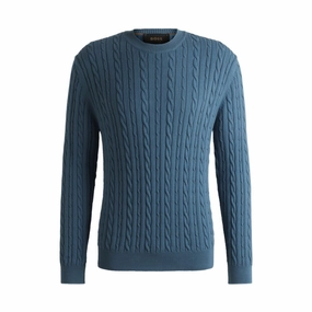 Relaxed-fit cable-knit sweater in cotton and cashmere turtleneck sweaters sale