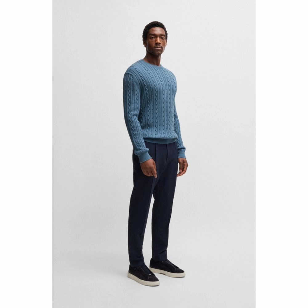 Relaxed-fit cable-knit sweater in cotton and cashmere