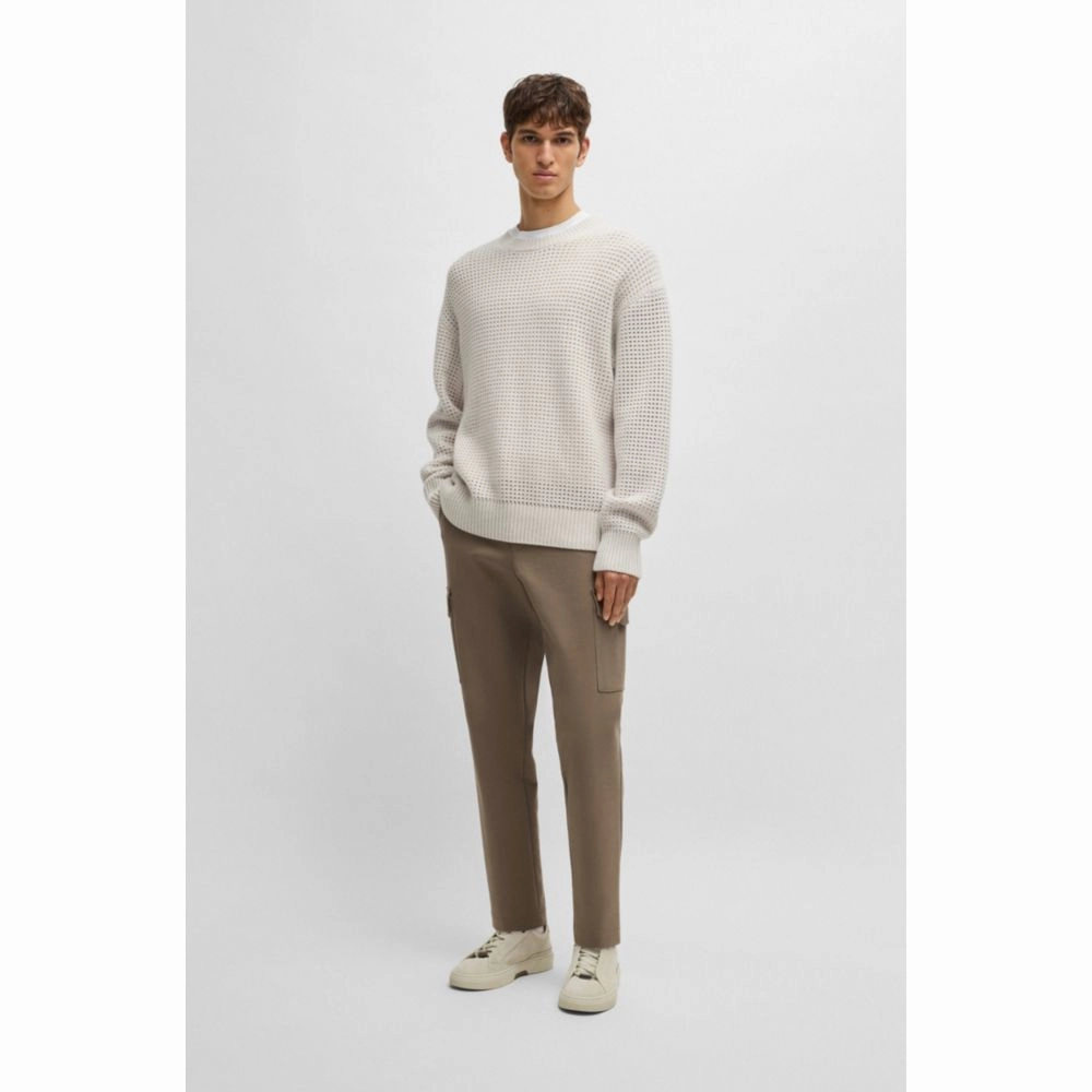 Relaxed-fit sweater in structured wool and cashmere