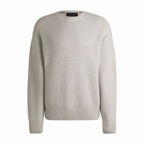 Relaxed-fit sweater in structured wool and cashmere turtleneck sweaters sale