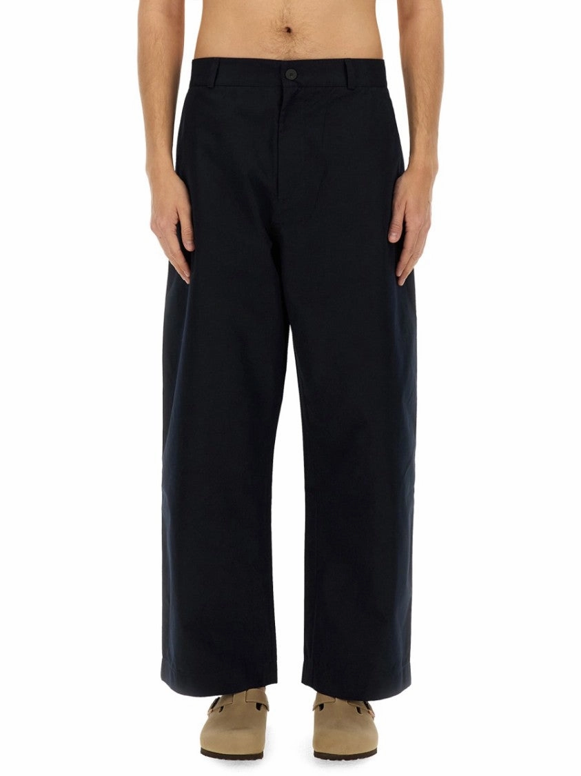 Relaxed Fit Wide Leg Slim Curved Pants