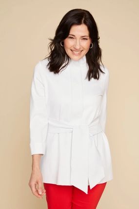 Renuar Tie Front Jacket - White summer dresses best deals
