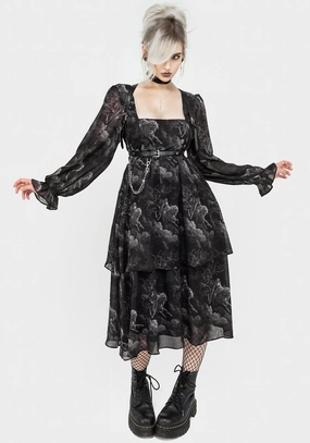 Revelation Chiffon Midi Dress Dresses Womens - beach dresses cheap
