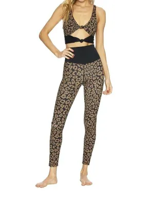 Reverse Leopard High Rise Yoga Athletic Leggings In Brown Activewear Womens - fitness leggings online