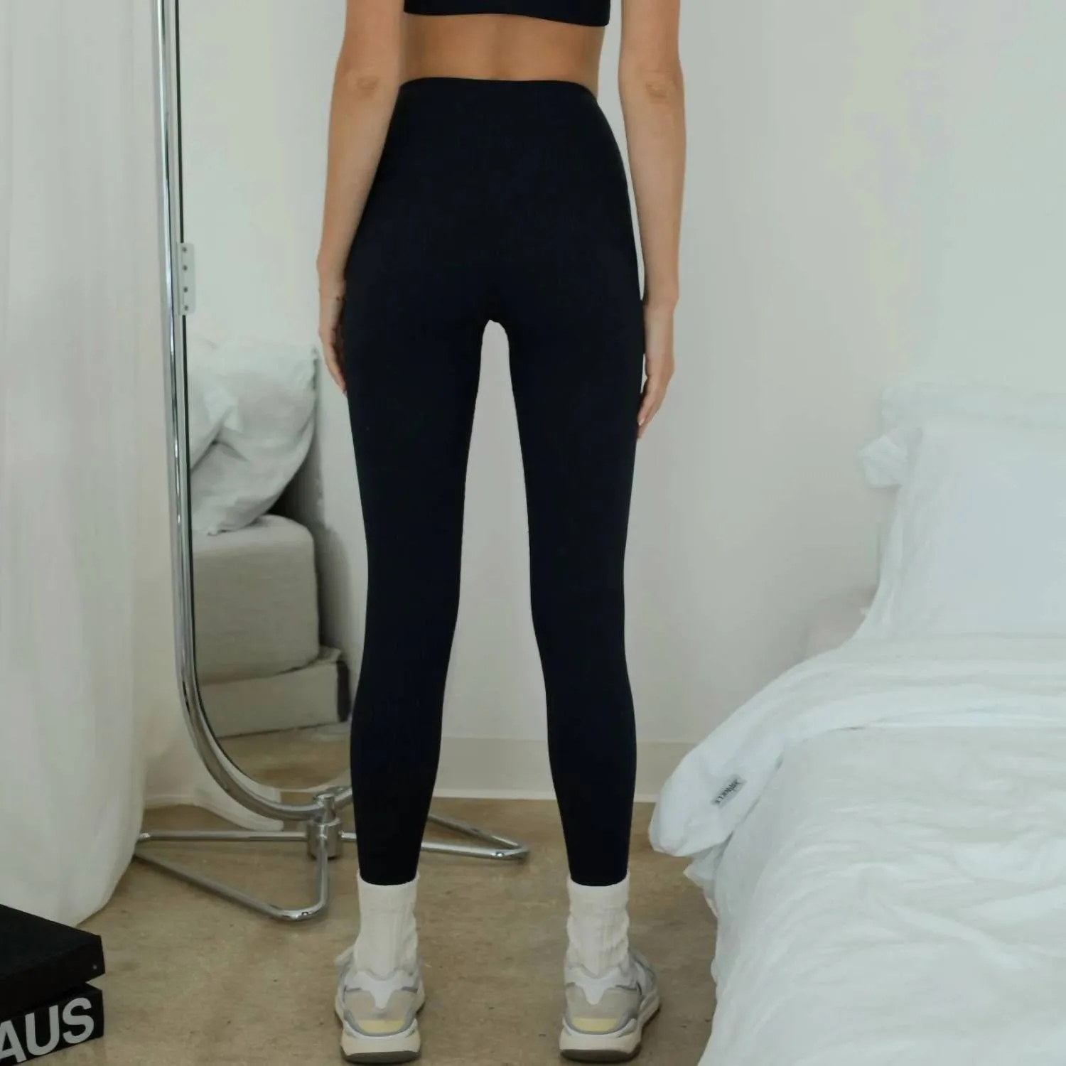 Rib Classic Leggings In Black