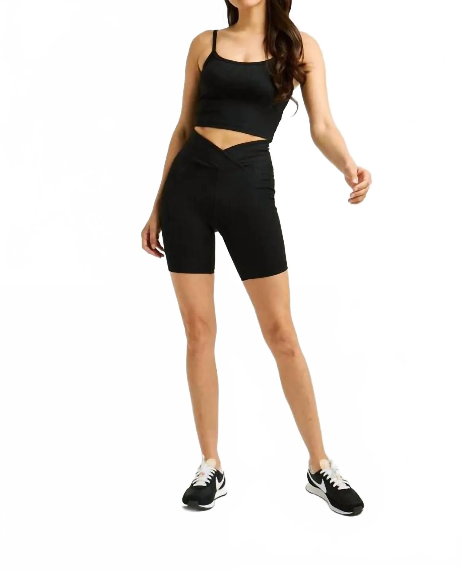 Ribbed Bralette Tank In Black