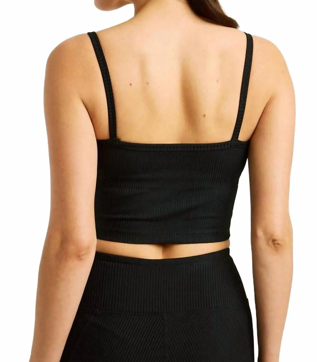 Ribbed Bralette Tank In Black