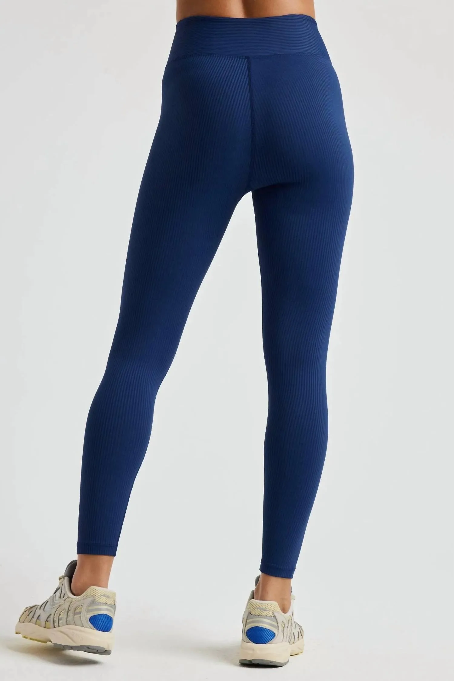 Ribbed Football Leggings In Navy