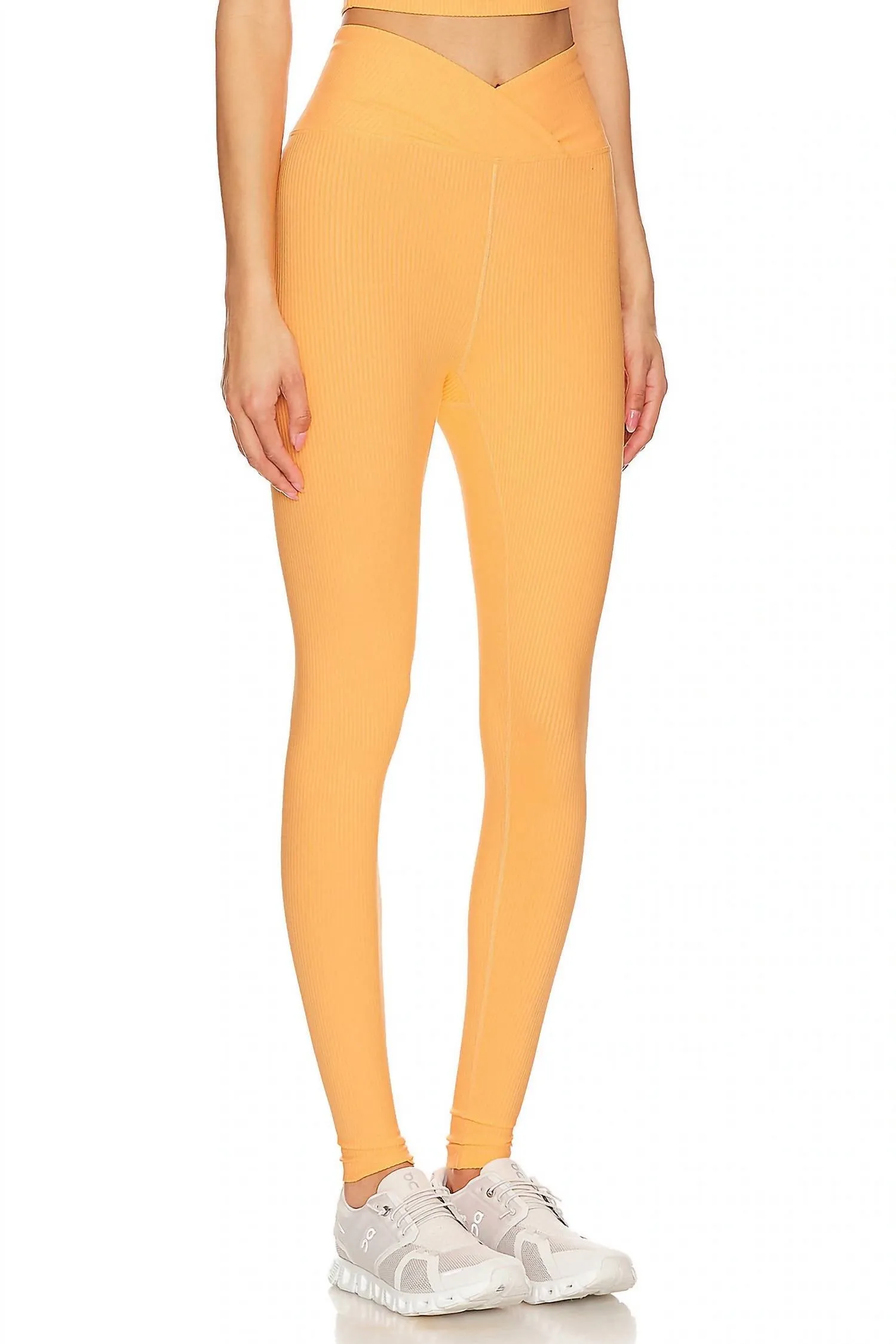 Ribbed Veronica Leggings In Apricot Crush