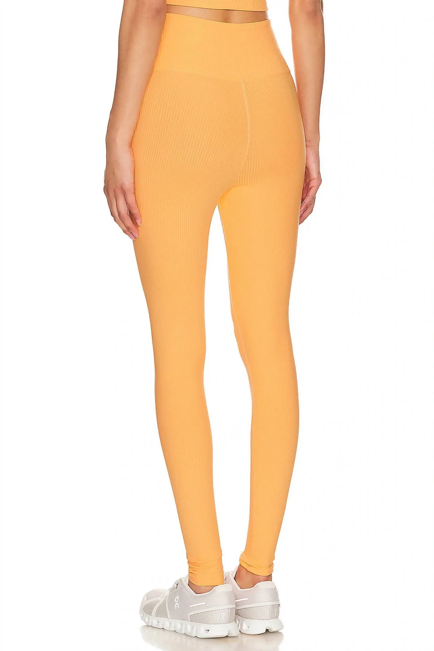 Ribbed Veronica Leggings In Apricot Crush