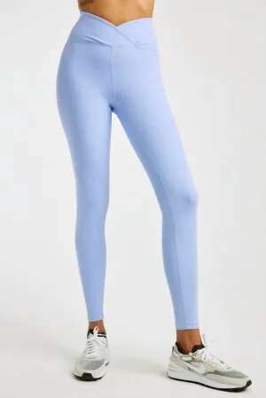 Ribbed Veronica Leggings In Baby Blue Activewear Womens - gym outfits discount
