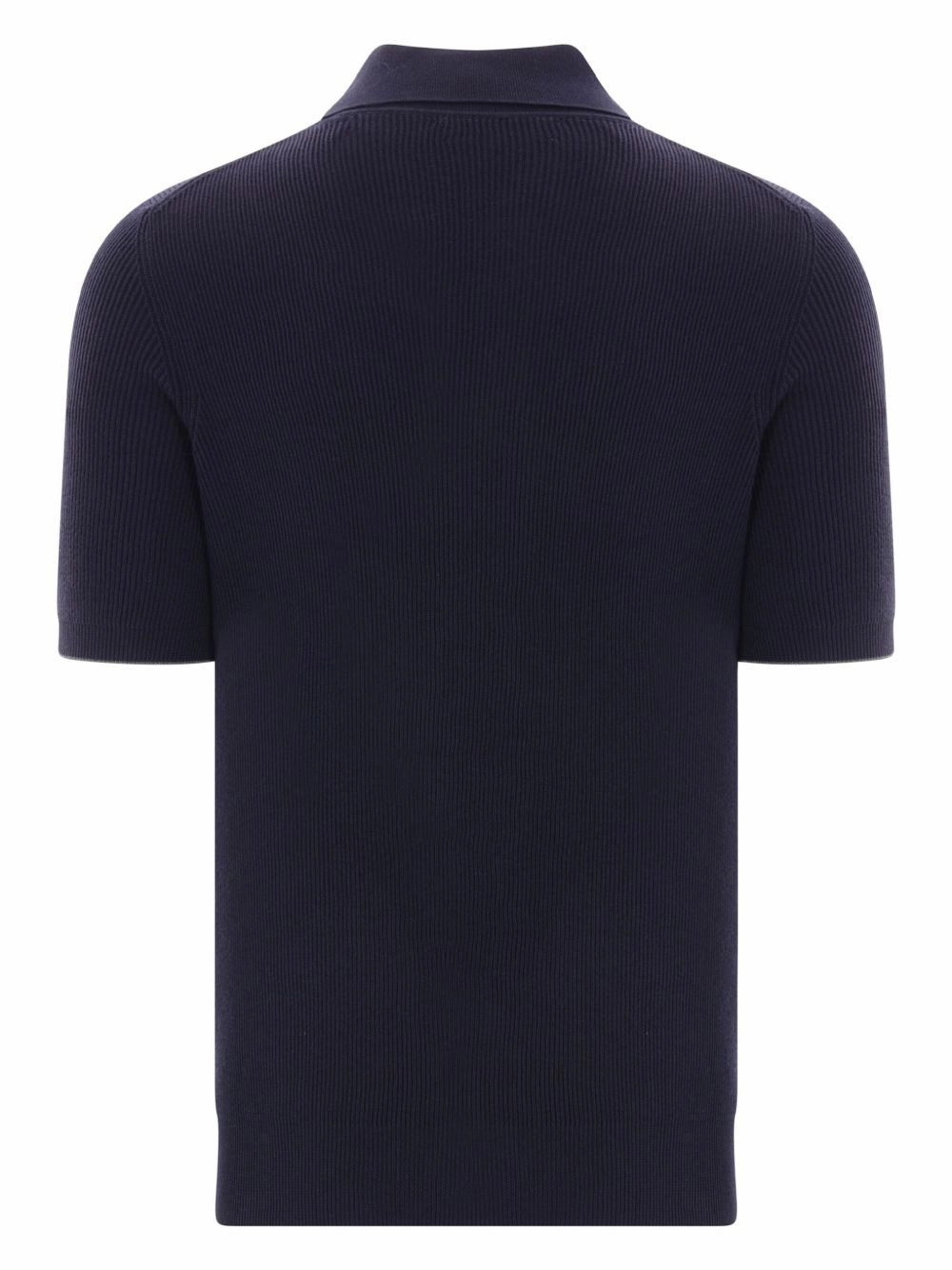 Ribbed-Knit Polo Shirt
