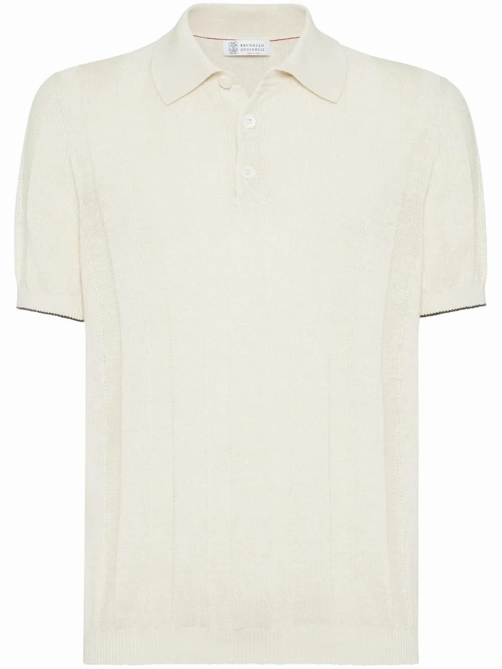 Ribbed-Knit Polo Shirt discount mens shirts