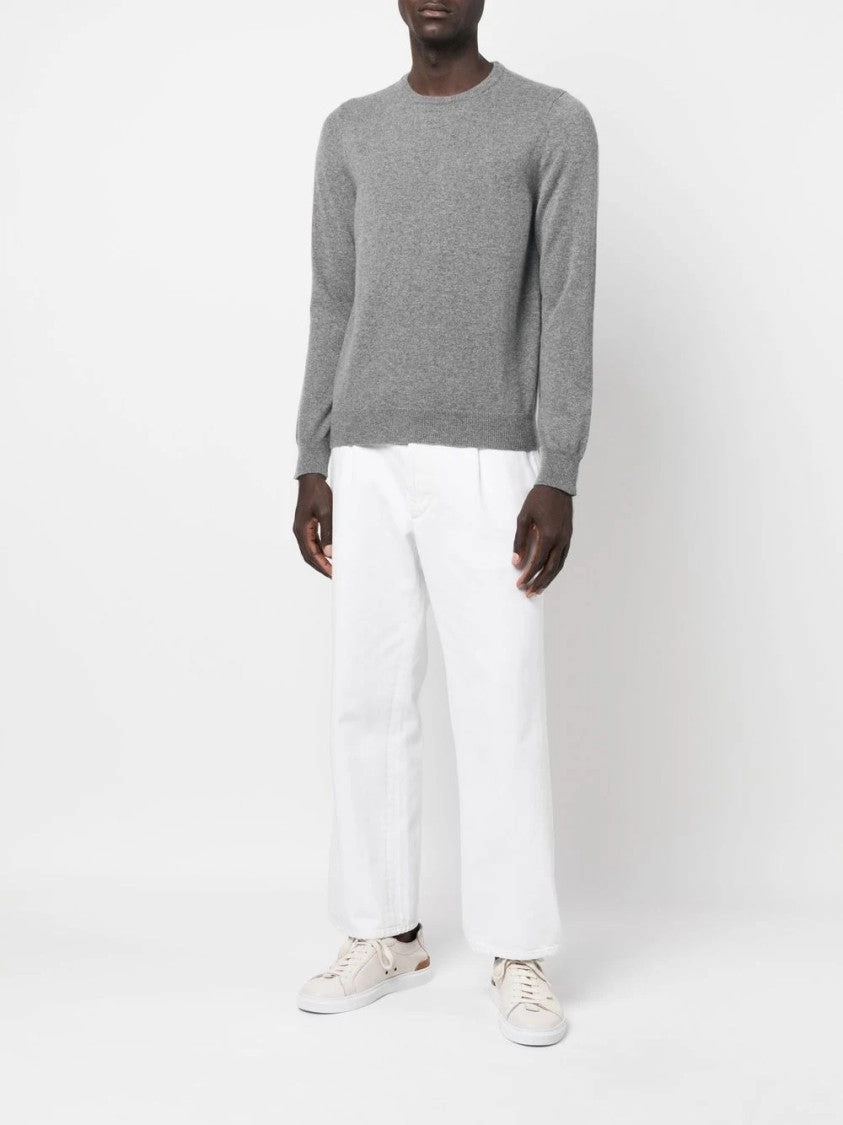 Ribbed Knitwear With Round Neckline