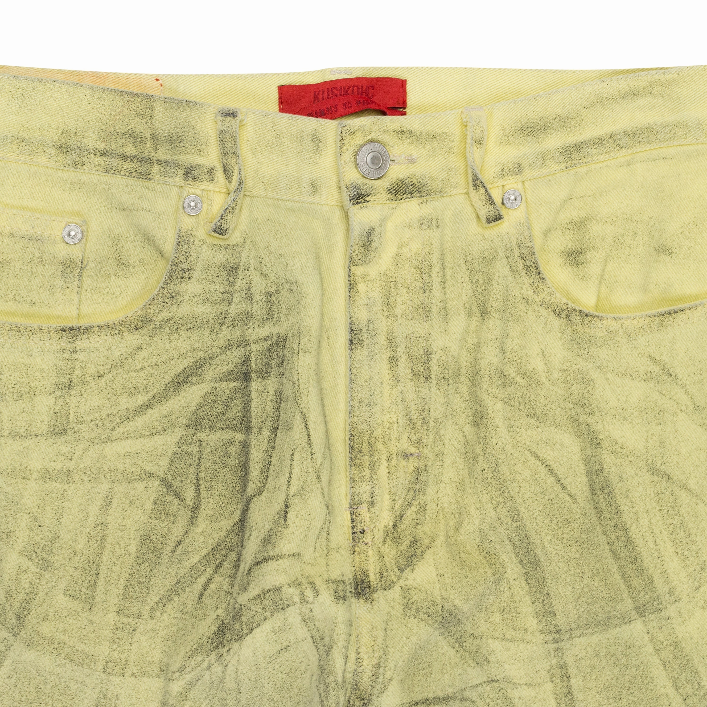 RIDER YELLOW STRAIGHT-FIT JEANS