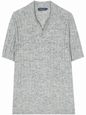 Rino Space-Dye Knitted Polo Short discount mens shirts