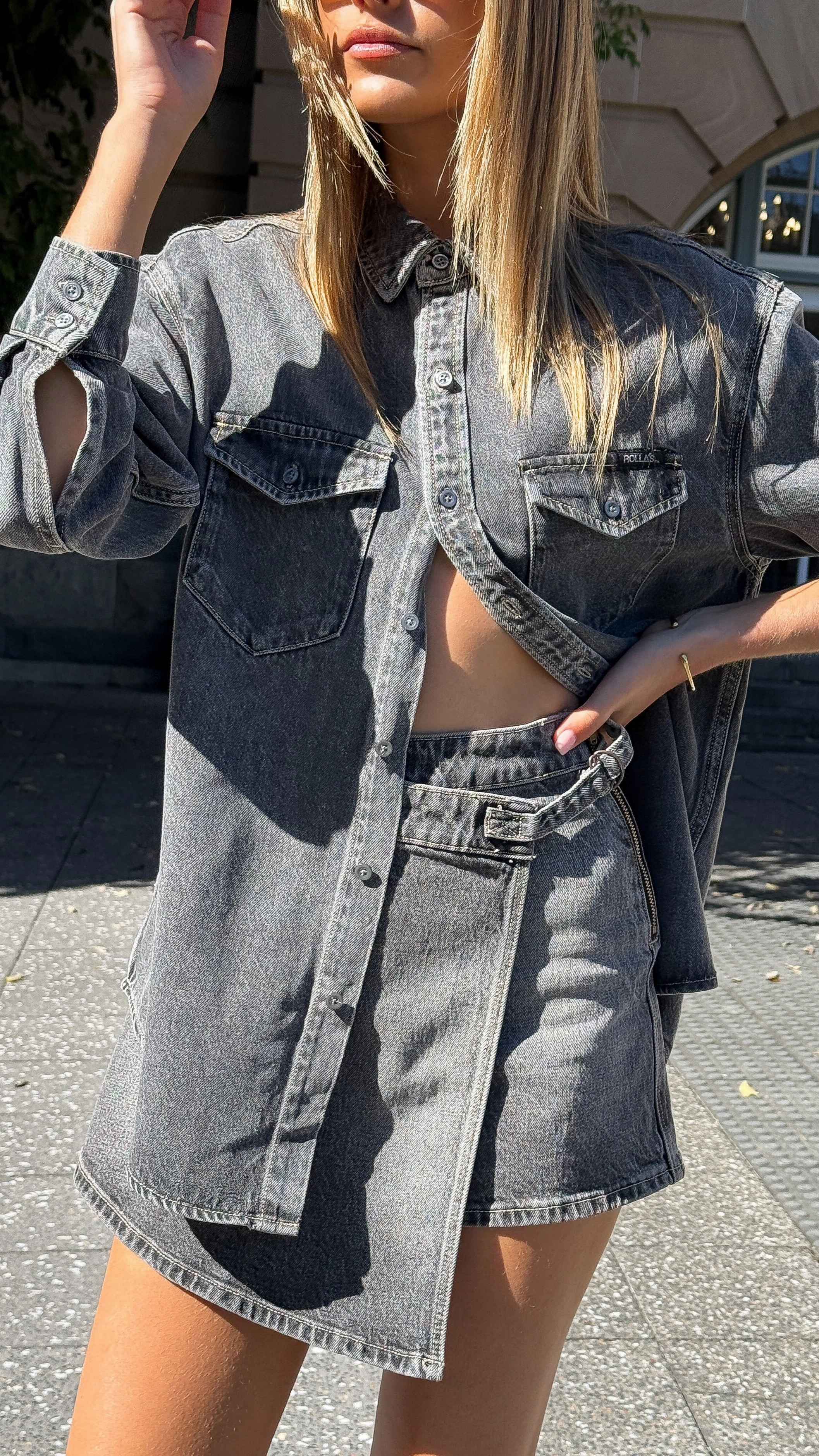 Rollas Skort - Black Stone