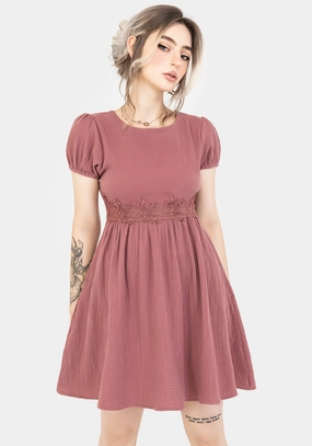 Rosamoth Applique Trim Cotton Mini Smock Dress Dresses Womens - wedding guest outfits