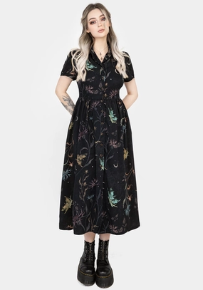 Rosanella Floral Print Midi Shirt Dress Dresses Womens - wedding guest outfits