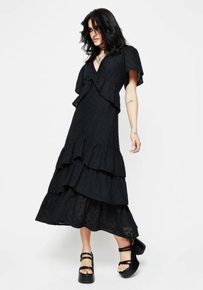 Rowena Peplum Tiered Midaxi Dress Dresses Womens - beach dresses cheap