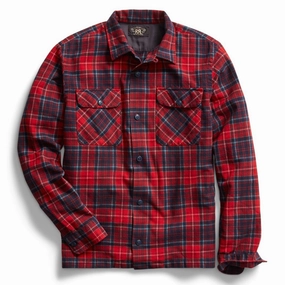 RRL by Ralph Lauren Carter Camp Sport Shirt Red mens tank tops best deals