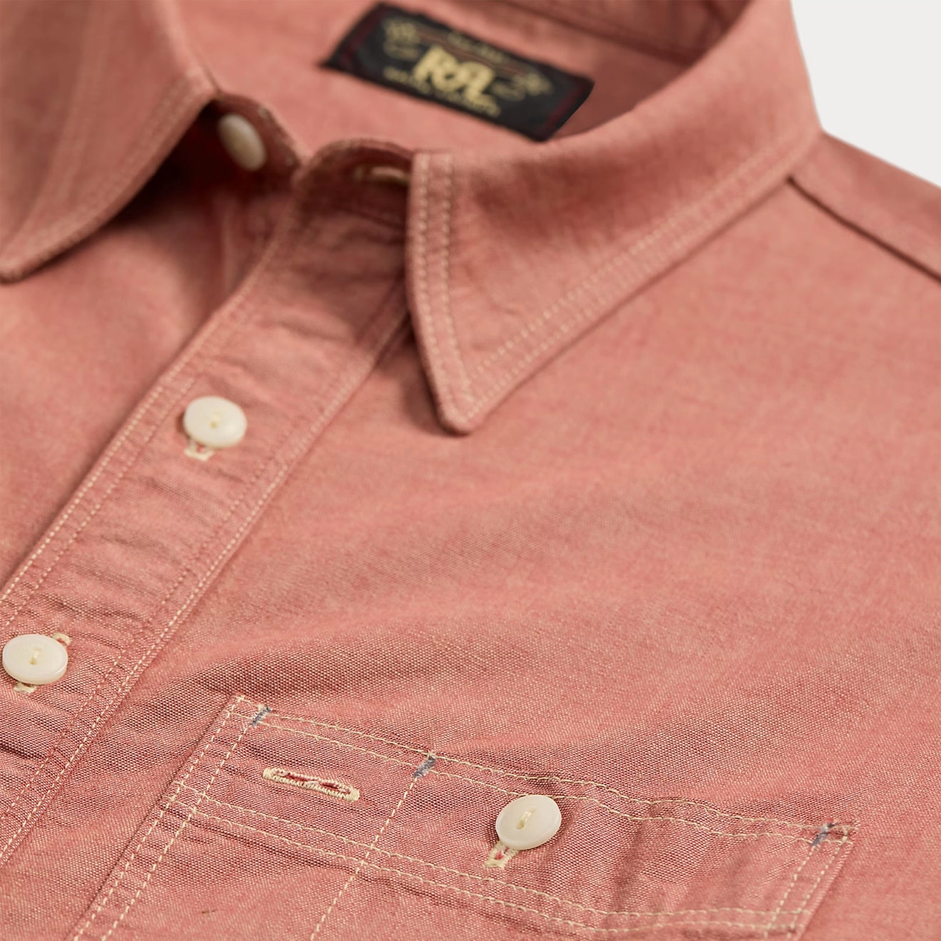 RRL By Ralph Lauren Craftsman S/S Short Sleeve Sport Shirt Red