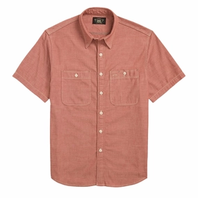 RRL By Ralph Lauren Craftsman S/S Short Sleeve Sport Shirt Red mens tank tops best deals
