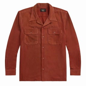 RRL By Ralph Lauren Holmes Camp Long Sleeve Sport Shirt Brick mens tank tops best deals